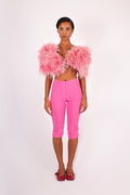 Pink Ostrich Feather Capelet