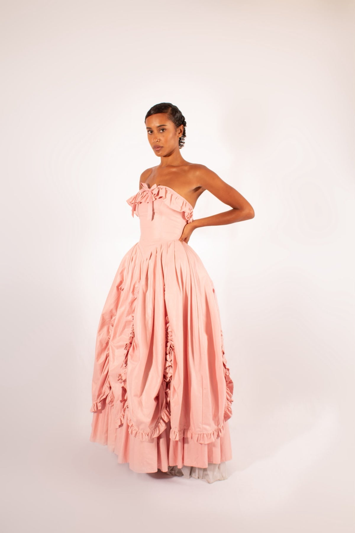 1980s Laura Ashley Pink Ball Gown