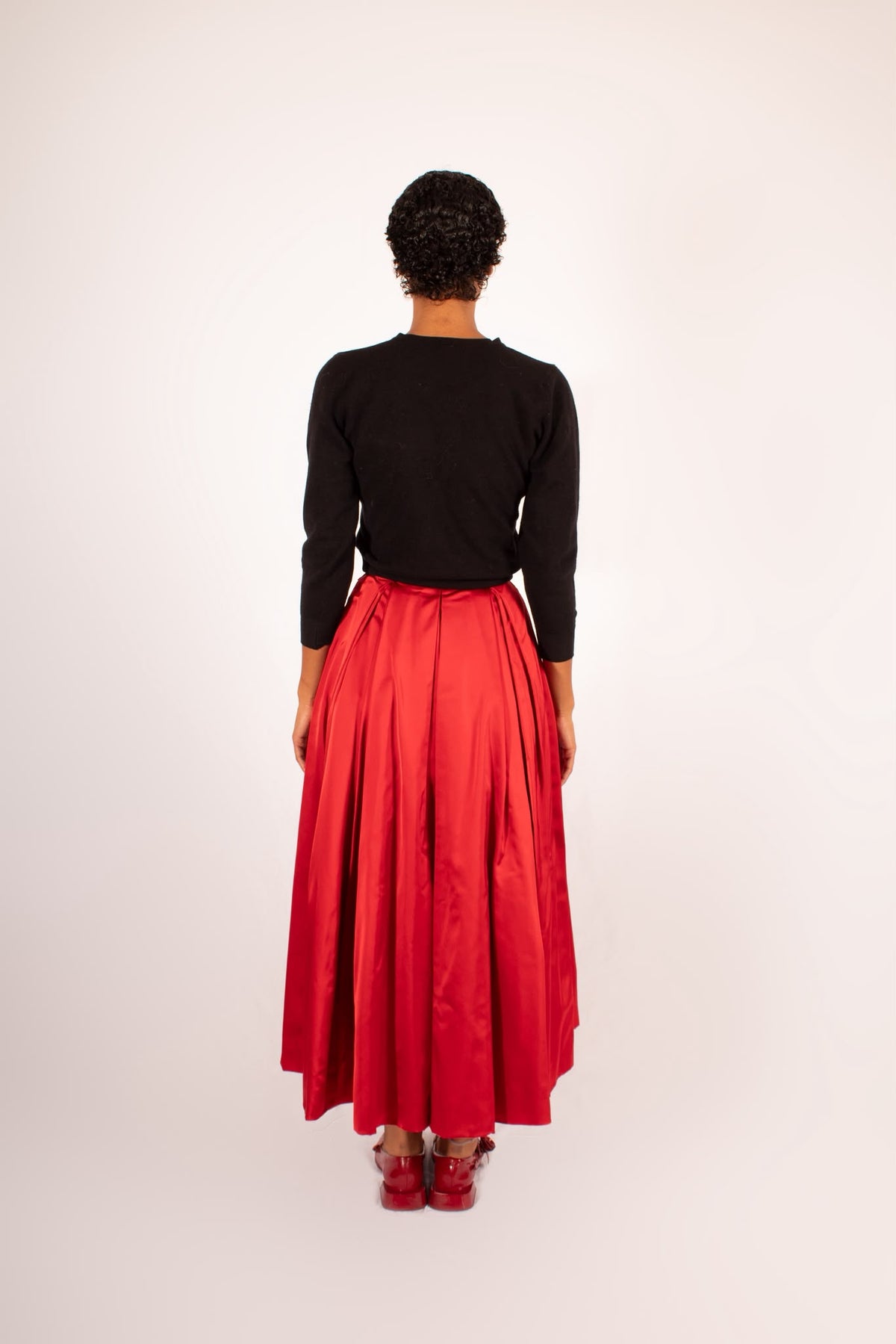 Laura Ashley Red Satin Skirt