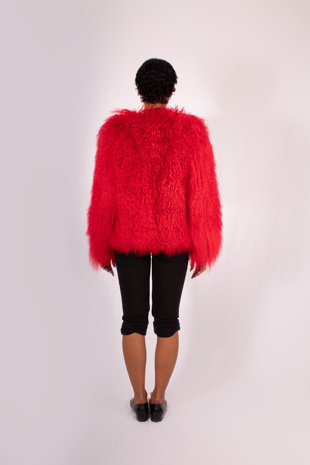 Red Mongolian Fur Jacket