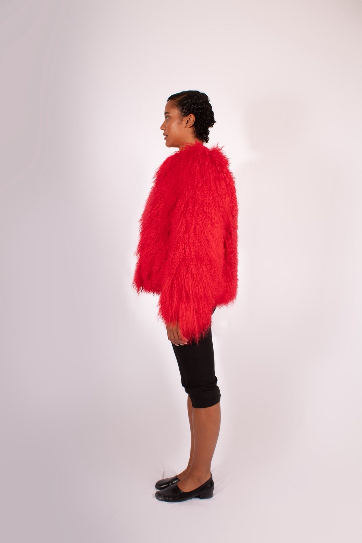 Red Mongolian Fur Jacket