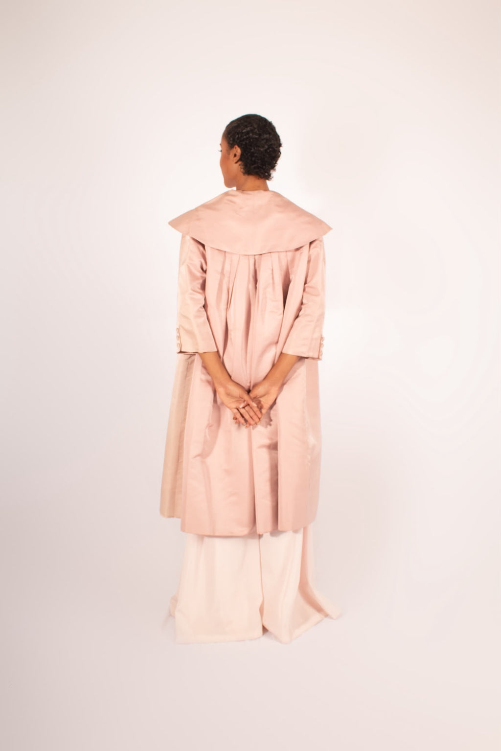 1950s Pink Silk Opera Coat