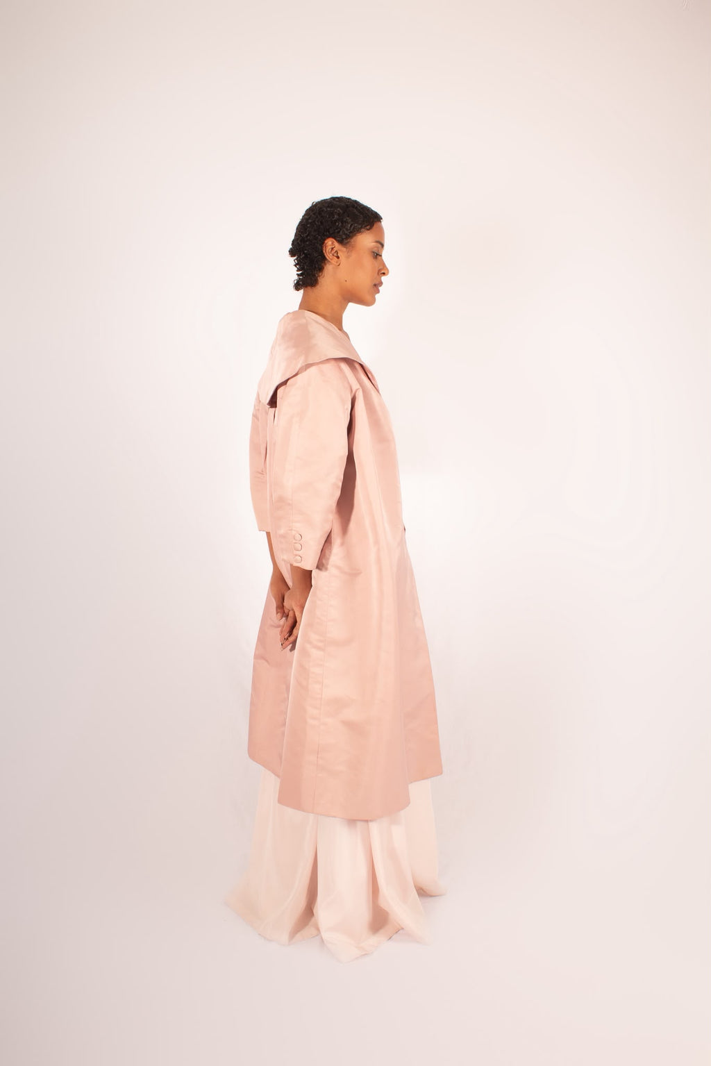 1950s Pink Silk Opera Coat