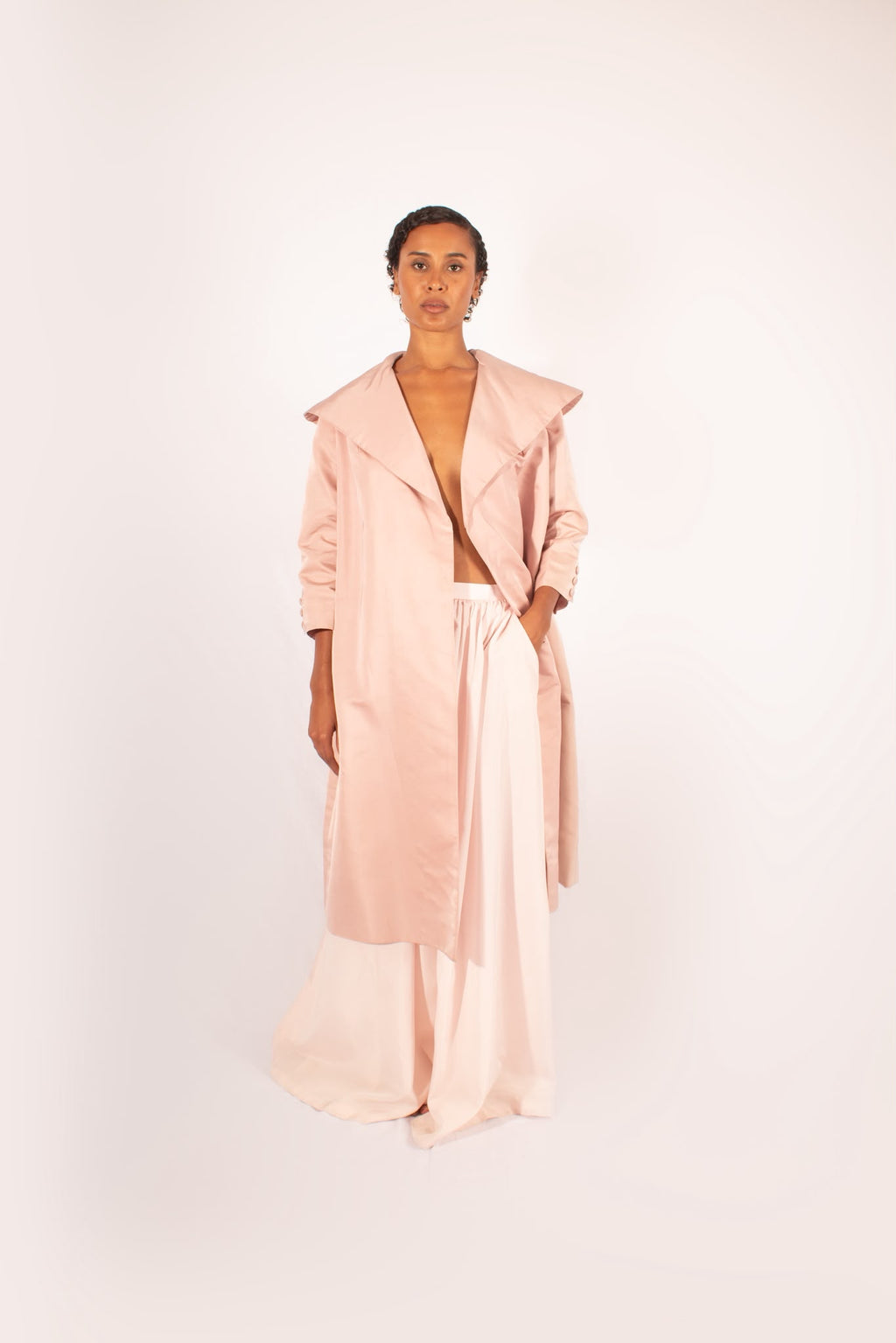 1950s Pink Silk Opera Coat