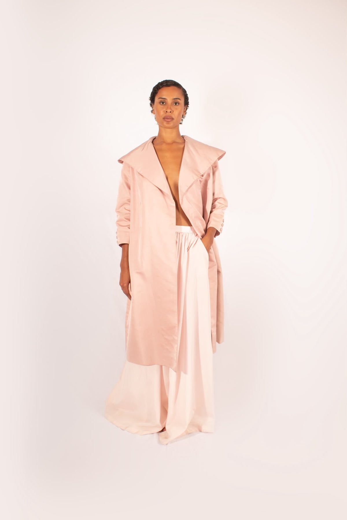1950s Pink Silk Opera Coat