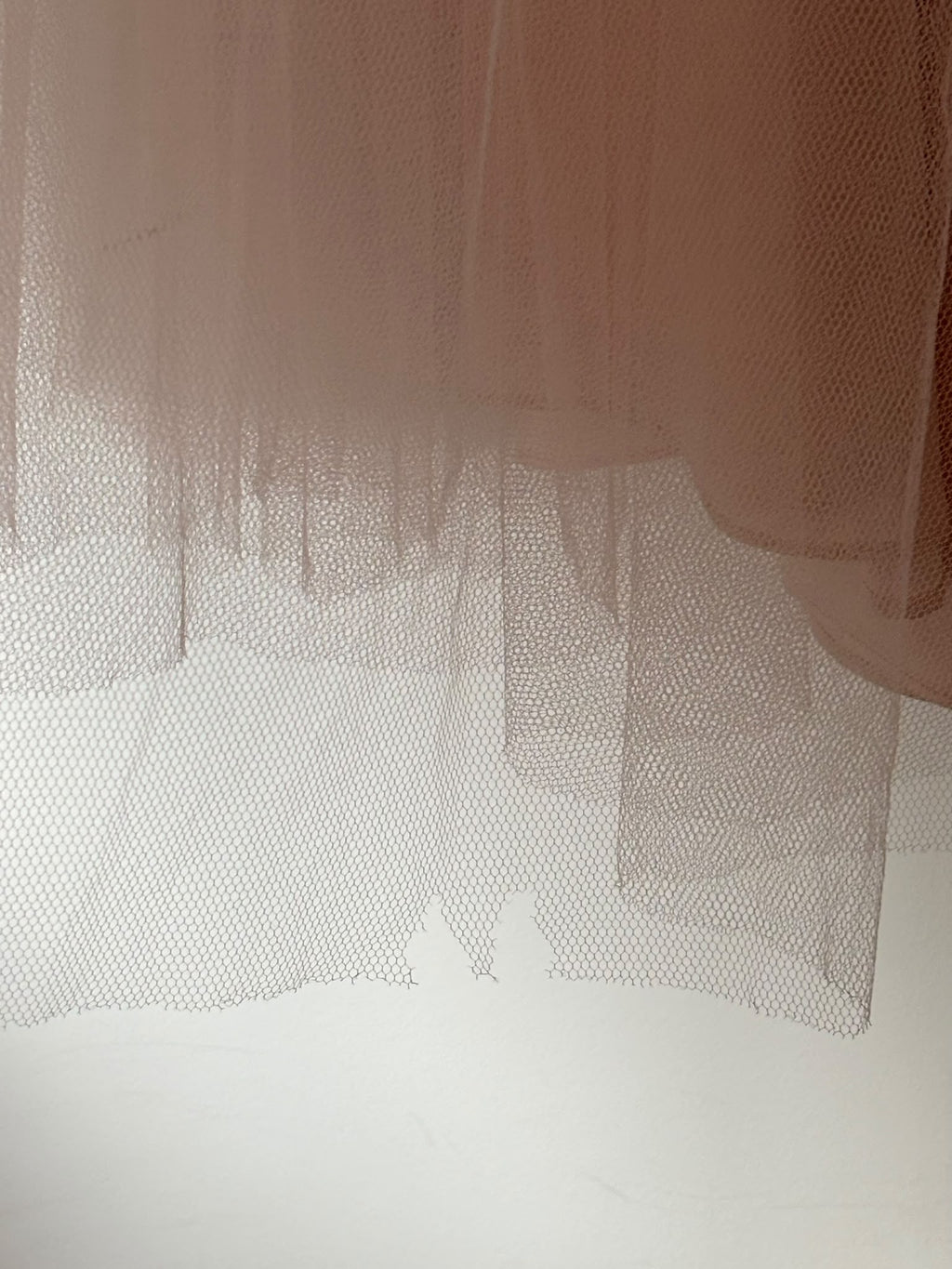 1950s Blush Tulle Gown With Taffeta Sash