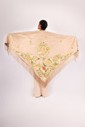 Antique Edwardian Embroidered Shawl