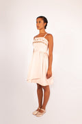 1950s Hand Beaded Silk Tulip Dress